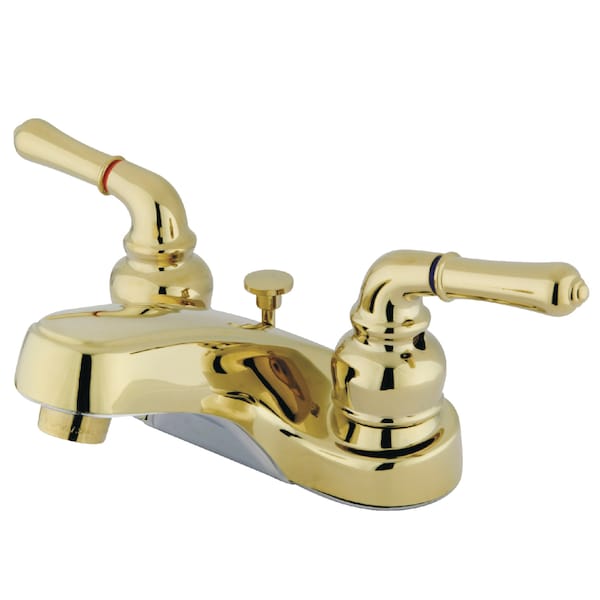 4" Centerset Bathroom Faucet, Polished Brass